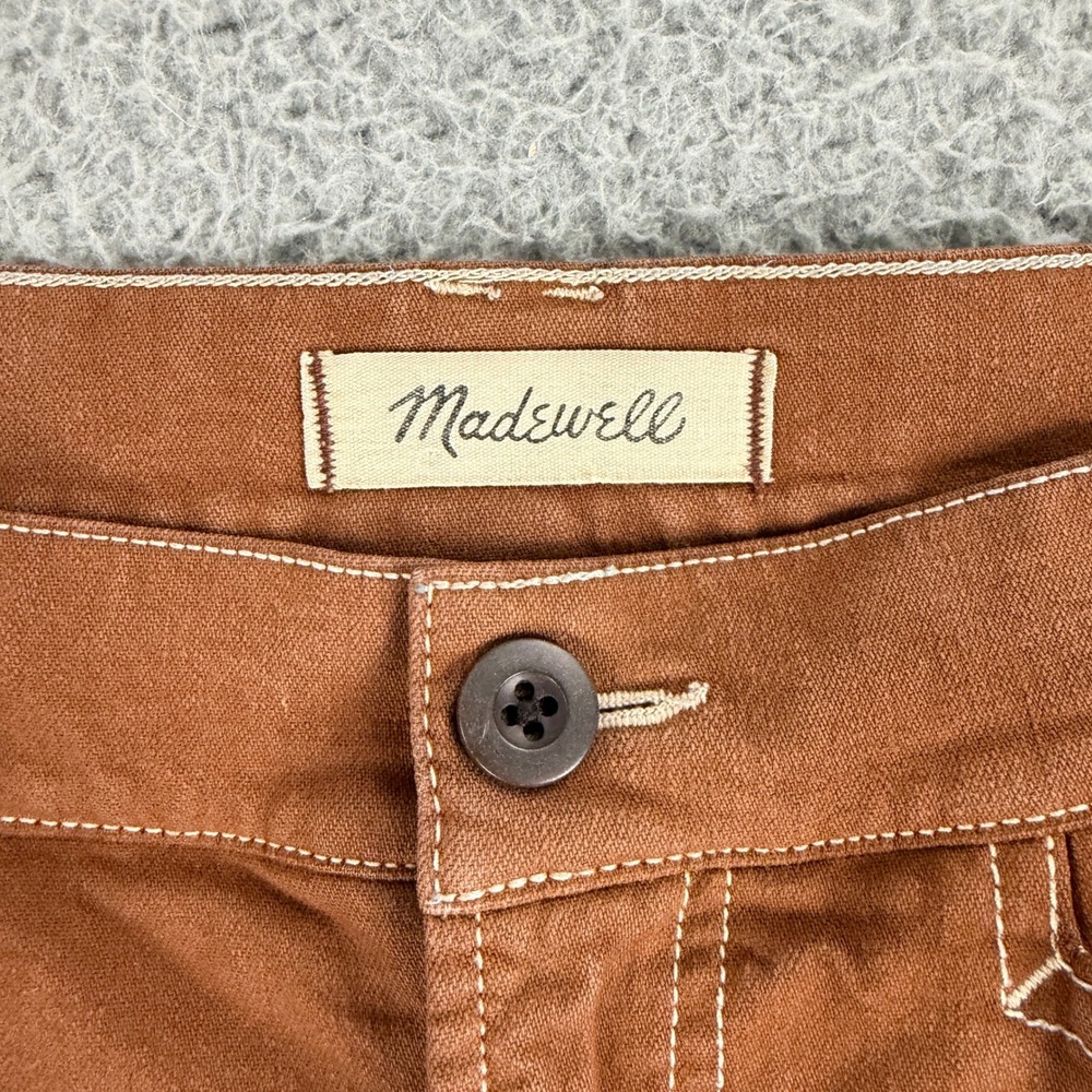 Madewell Emmett Wide-Leg Pants Women 26 Brown Contrast Stitch High Rise Crop - Picture 11 of 15